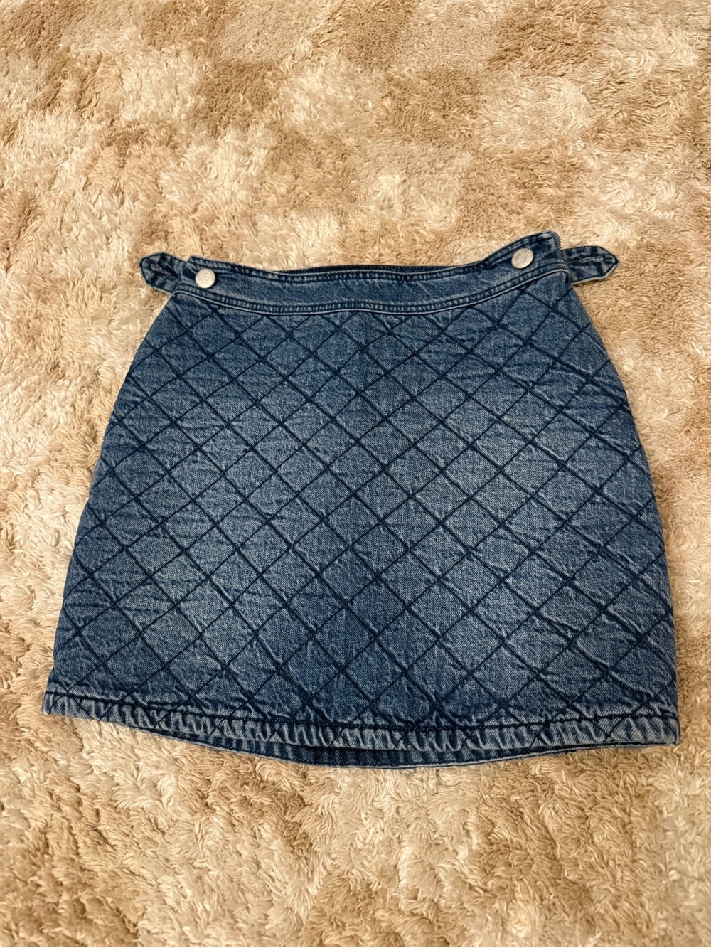 FARM Rio Quilted Denim Mini Skirt - Blue